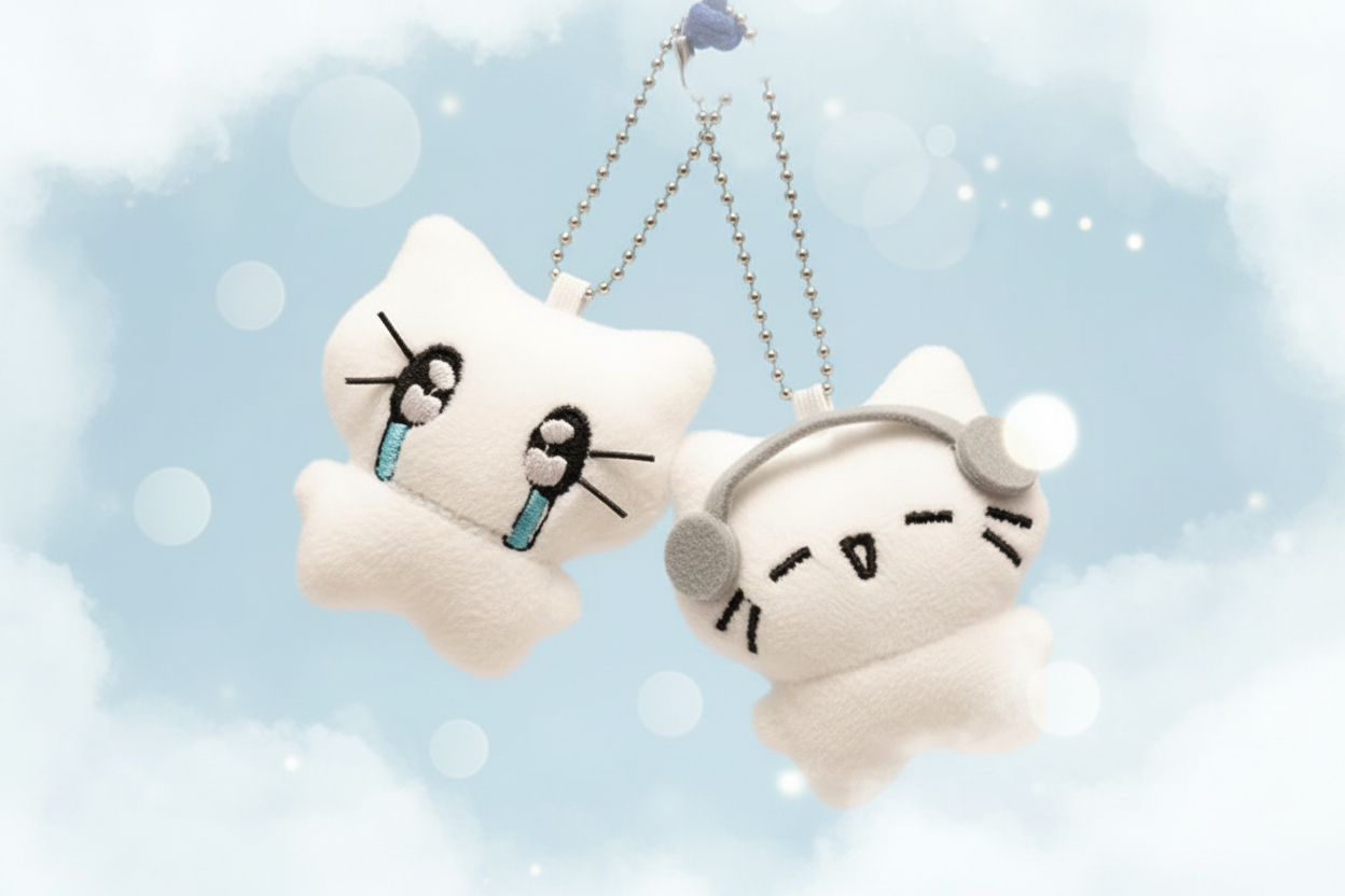 Plush Cat Keychain Creative Hero